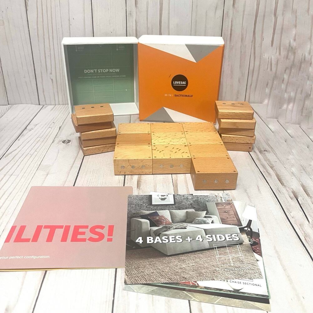 LoveSac Sactionals Mini Blocks 10 Bases 10 Sides for Magnetic Modular Furniture